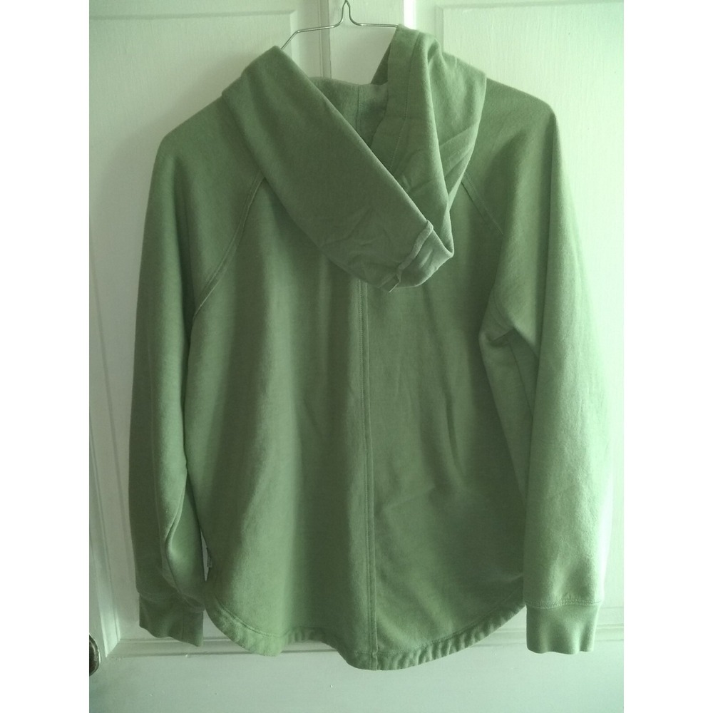 Eddie Bauer Womens Sage Green Fleece Raglan Hoodie Curved Hem Small